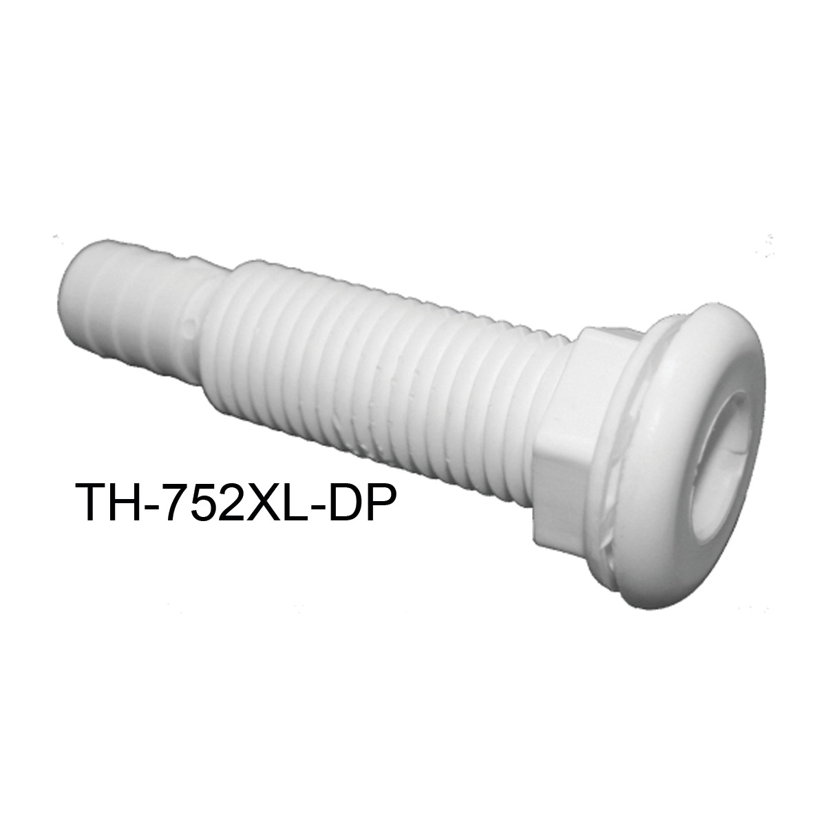 T-H Marine Hose Straight Barbed Thru Hull Fitting 5/8 In White TH-652-DP 