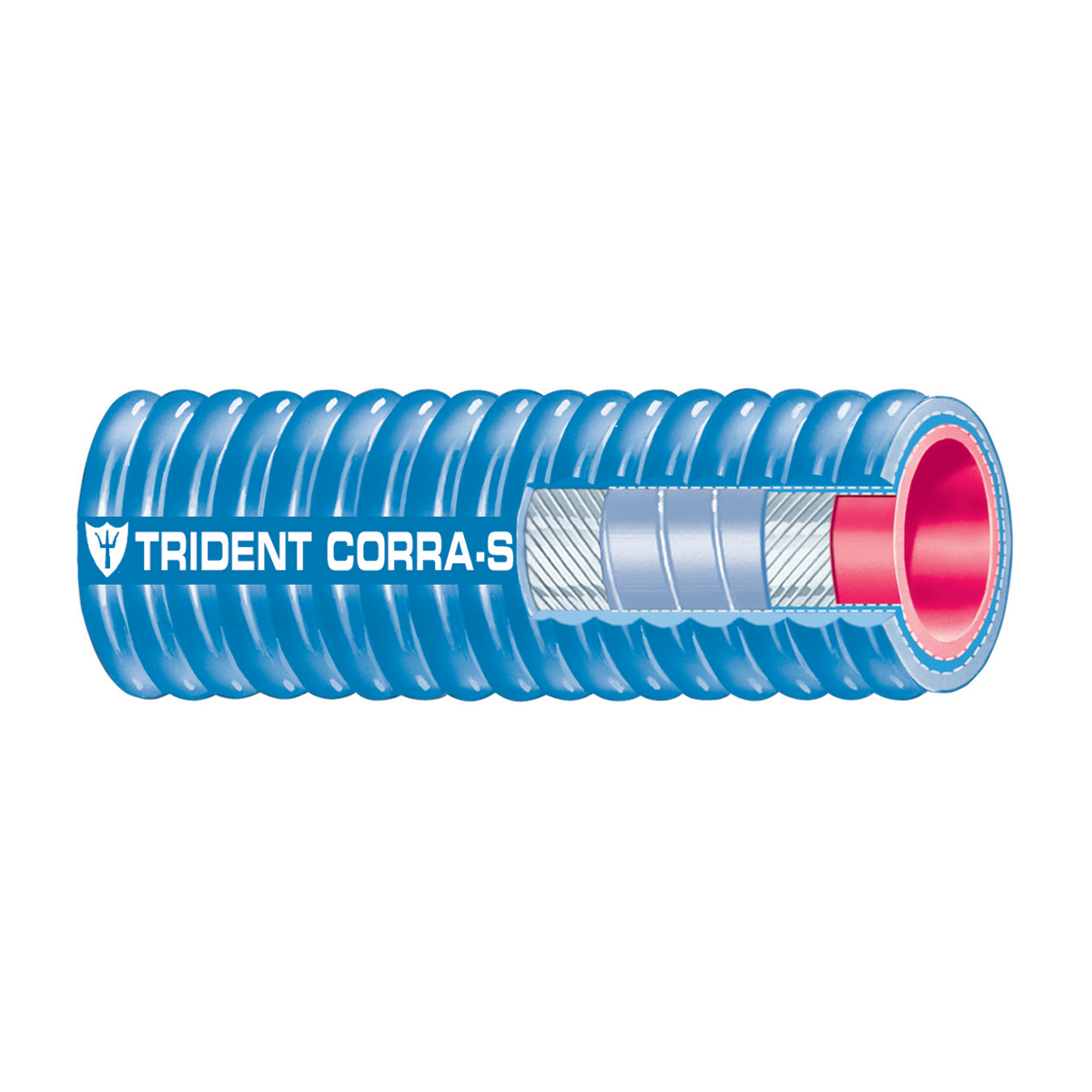 Trident Marine 252V2184 Silicone Blend Wet Exhaust Hose Corrugated Temperature Rating 350 Degree F 36.3 psi Maximum Pressure 12 Length x 2 1/8 ID Blue Pack of 12 