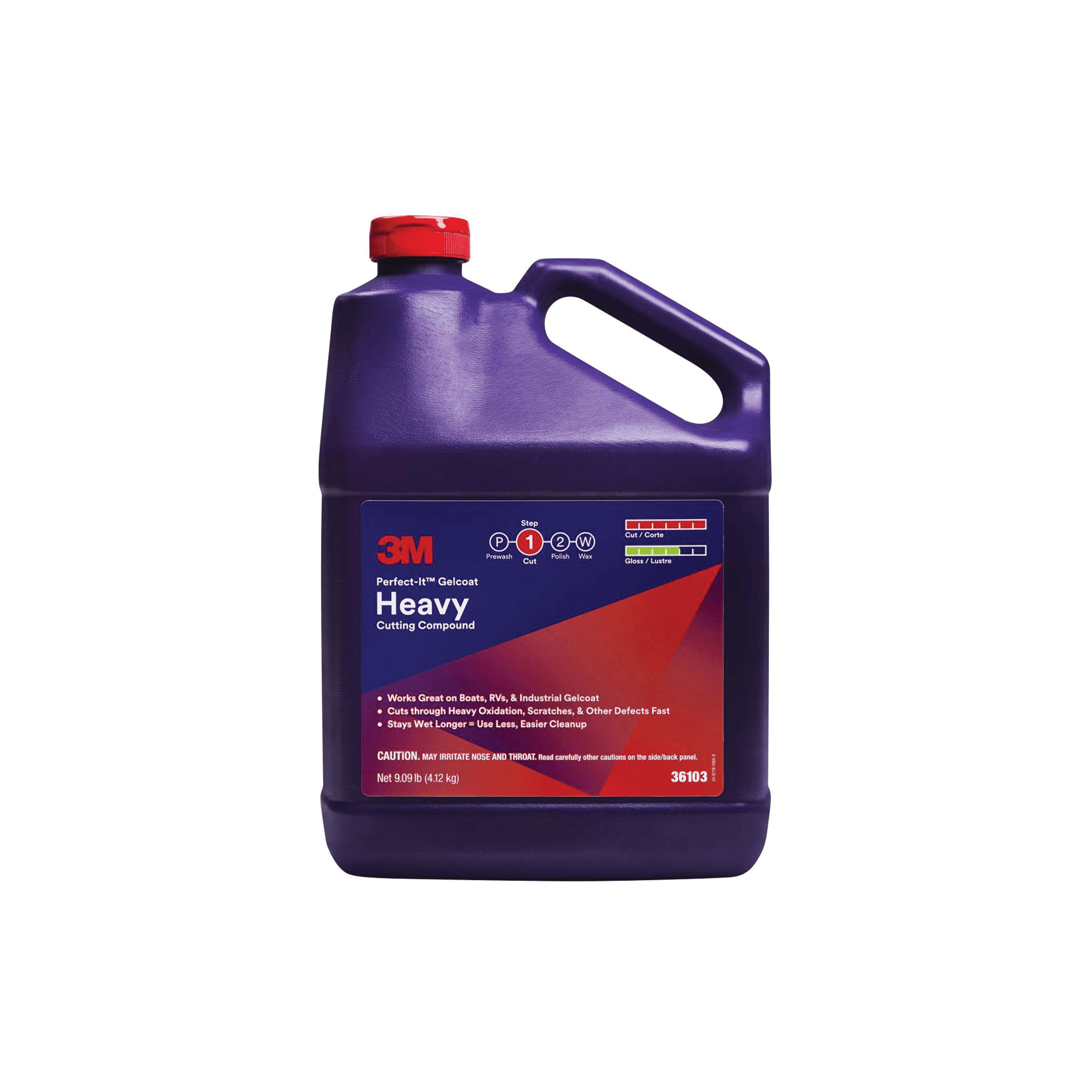 3M Perfect-It Gelcoat Heavy Cutting Compound, 36101, 1 Pint, Fiberglass Oxidation Remover for Boats and RVs