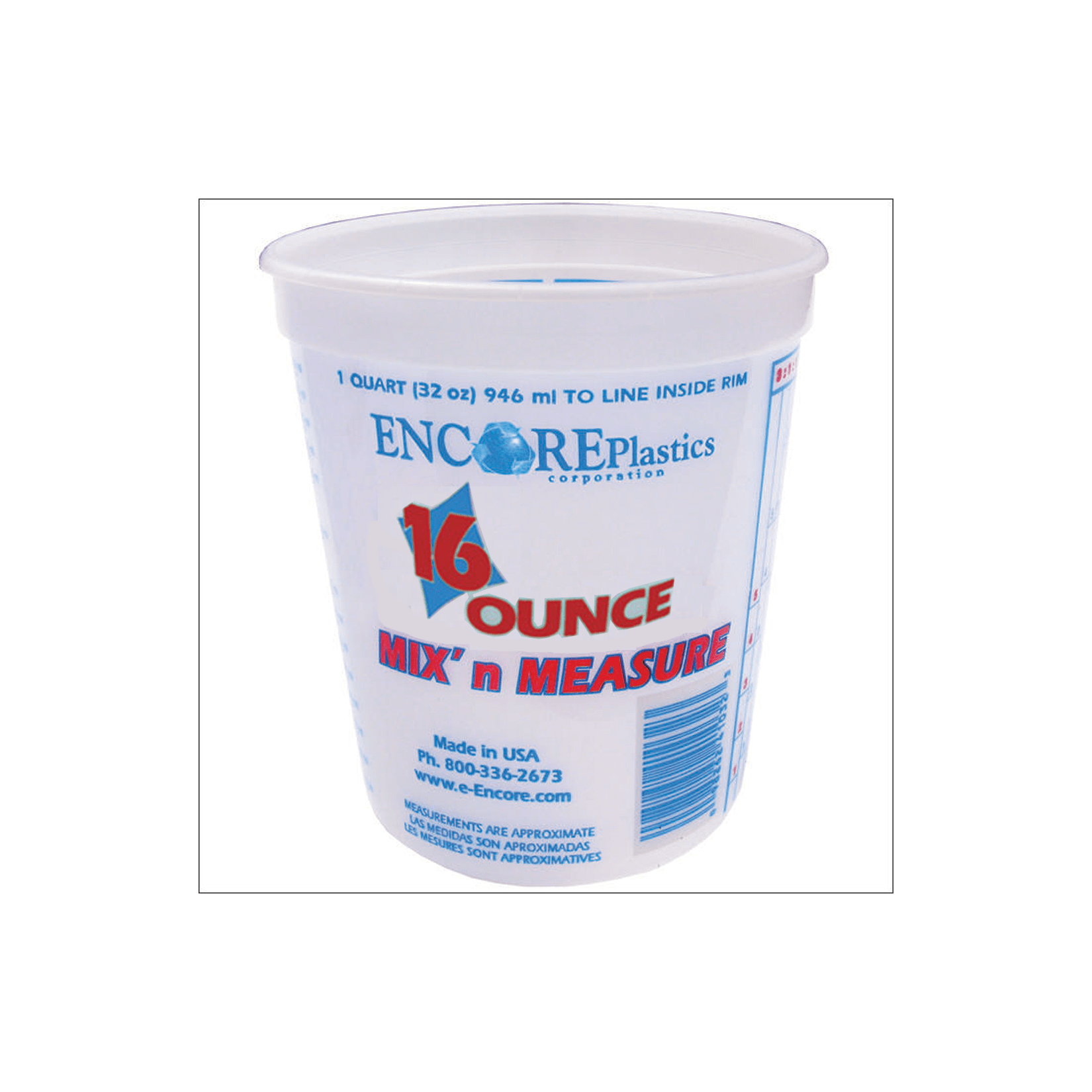  (Full Case of 100 Each - Pint (16oz) Paint Mixing Cups
