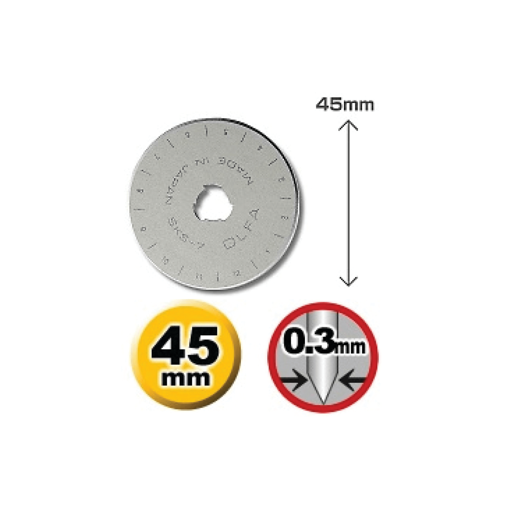 Olfa 45mm Replacement Rotary Blades 10 pack - 091511500462