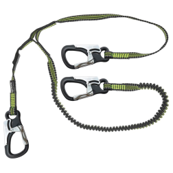 Performance Safety Tether - 3 Custom Clips, 1M & 2M Stretch Safety Lines