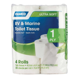 40276 of Camco Biodegradable 1-Ply Toilet Tissue - 4 Rolls Per Package