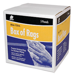 RECYCLED WHITE CLOTH RAGS 5# BOX