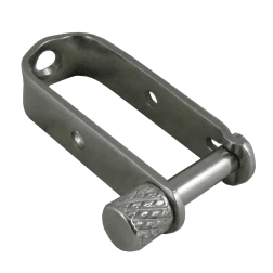 angle view of Race-Lite 326 Tall Style Dinghy SS Halyard Shackles - for Wire Halyards