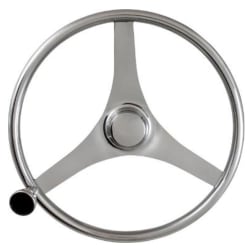 230323 of Sea-Dog Line Three Spoke SS Dished Steering Wheel with Integral Knob