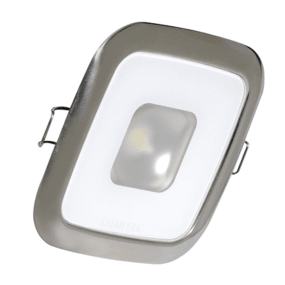 2-5/8" Square Mirage Recessed LED Down Light - White w/ Polished SS Trim