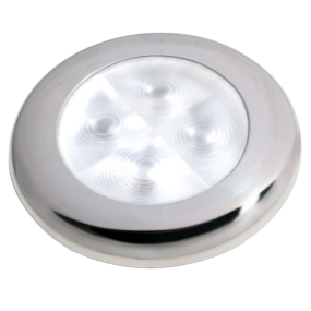 SlimLine LED Round Lamp - White, Stainless Trim