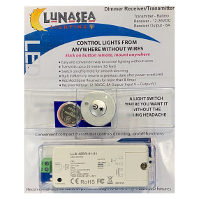 45ru-91-k1 of Lunasea Lighting RF Light Dimmer - 1 Zone Mini Transmitter & Receiver Kit