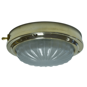 0392 of Davey &amp; Co. 6-3/4" High Profile LED Dome Light - Heavy Brass with Red & Warm White LEDs