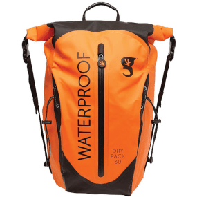 Orange Bag Front View of Geckobrands Paddler 30L Dry Bag Backpack