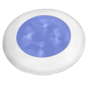 Slim Line LED Round 3" Lamps - Blue Light, White Trim