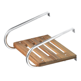 60901 of Whitecap Industries Teak Swim Platform With Dual Handrails