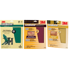 SandBlaster Sandpaper Sheets with No-Slip Grip Backing - Retail Packs
