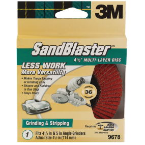SandBlaster Coarse 36 Right Angle Grinder Multi-Layer Disc - for 4-1/2" or 5" Grinders