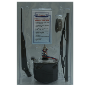 Light Duty Waterproof Wiper Motor Kit with Arm & Blade - Black Motor Case