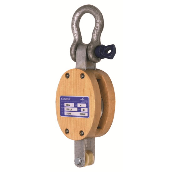 Cooper Tools 76 mm Wood Shell Block Becket, Shackle Fisheries Supply