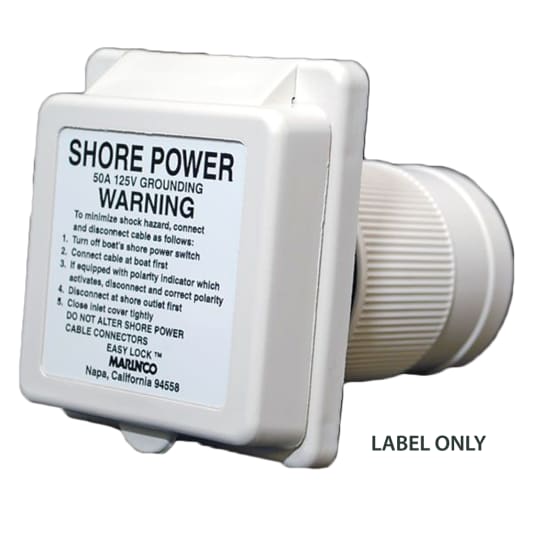 ABYC Shore Power Warning Label