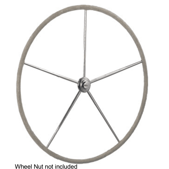 Leather Wrapped Stainless Stell Dished Destroyer Wheel - Edson Marine ...