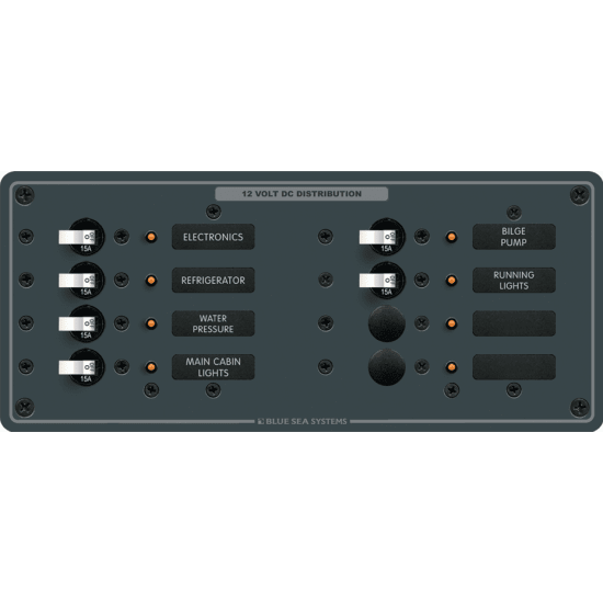 DC 8 Position Circuit Breaker Panel