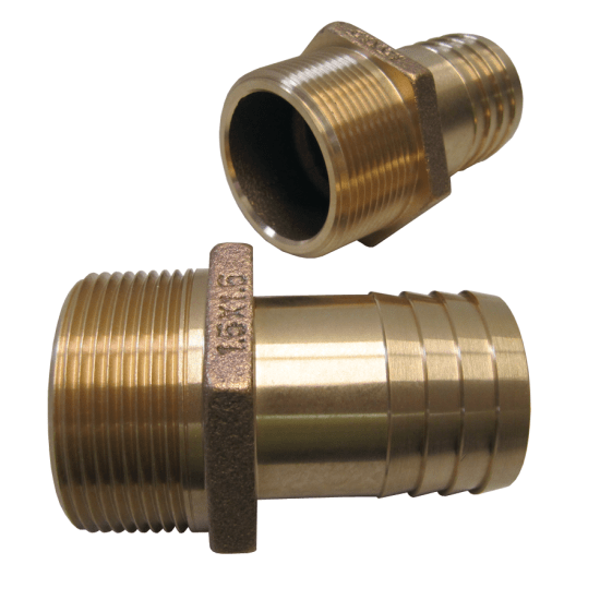 Cast Red Brass Pipe to Hose Adapters Straight Marine Hardware