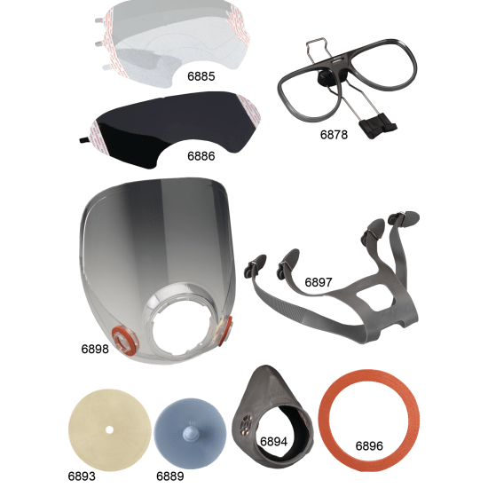 6000 Series Half & Fullface Respirator Replacement Parts 3M