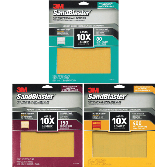 SandBlaster Sandpaper w/ No Slip Grip Backing