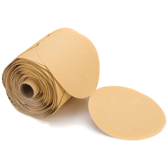 thumbnail image 2 of Mirka 23-342-220 Gold 6" 220 Grit PSA Linkrol Abrasives Disc, 100 Piece... 2 of 10