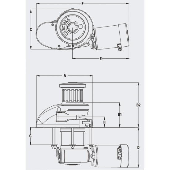 Maxwell RC1210 Rope & Chain Windlass Vertical Fisheries Supply