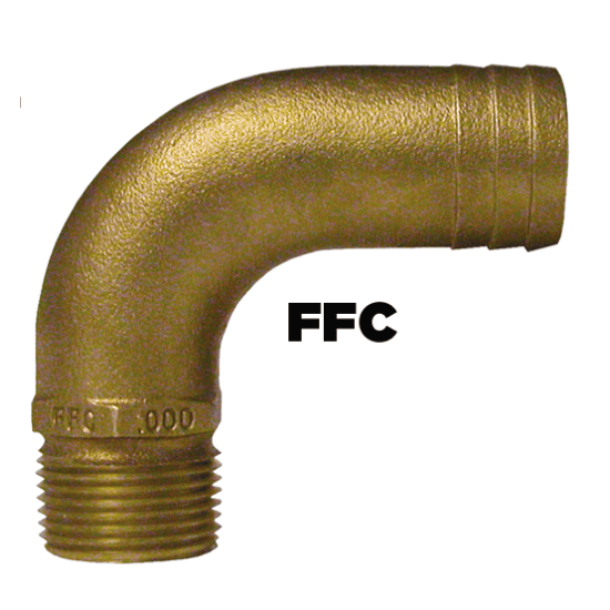 90 Degree Pipe to Hose Adapters Bronze Groco Fisheries Supply