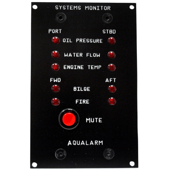 Aqualarm Automatic Systems Monitor with 5 Detectors & Alarm Horn - Twin Engines