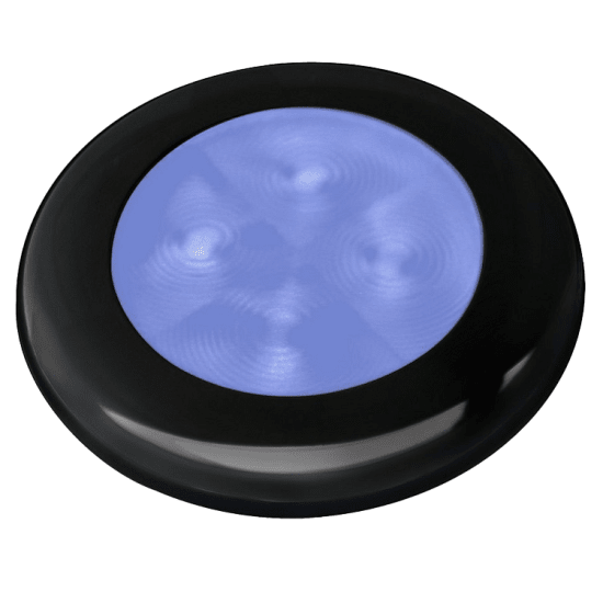 Slim Line LED Round 3" Lamps - Blue Light, Black Trim