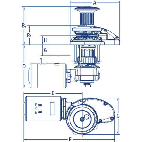 RC10 Vertical Rope Chain Windlass with Capstan