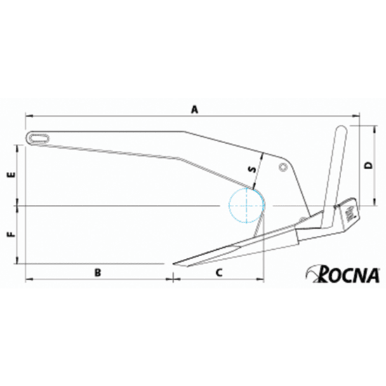 Dimensions of Rocna Anchors Rocna Anchor - Galvanized Steel