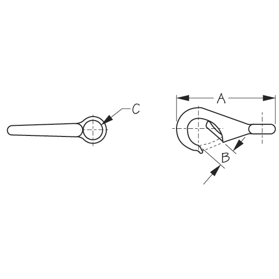 Bronze Fast Eye Boat Snap Manganese Bronze SeaDog Line Fisheries Supply