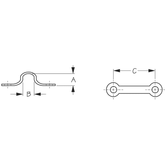 Dimensions of Sea-Dog Line Eye Straps - 081101/2/3/4/5