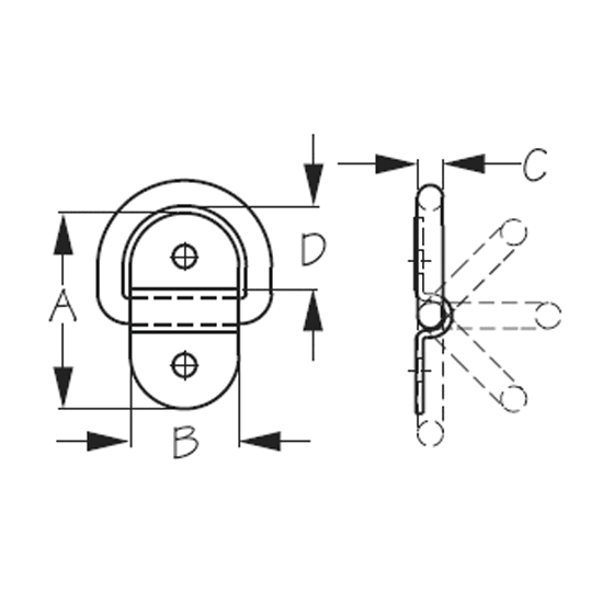 Folding Pad Eyes SeaDog Line Fisheries Supply