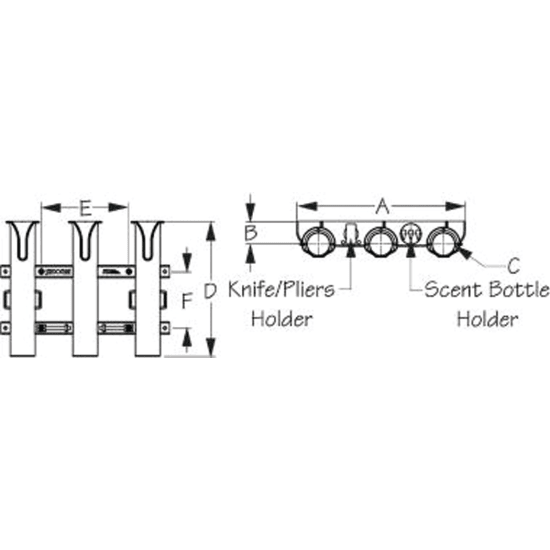 Triple Threat Three Pole Rod Holder