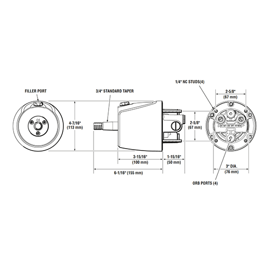 Seastar HH52173 Front Mount Commercial Hydraulic Boat Helm