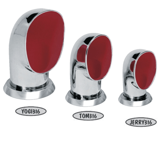 VETUS Cowl Ventilator YOGI, 125 mm, SS 316, Red Interior Part YOG316R