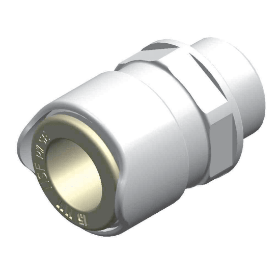 Whale Quick Connect Fittings Adapter 15mm Tubing x 1/2" BSP Male Fisheries Supply