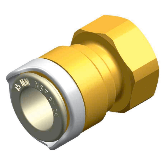 Whale Quick Connect Fittings Adapter, Pipe 15mm Tubing x 3/8" BSP Female (Brass) Fisheries