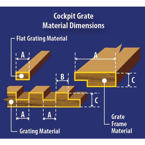 Dimensions of Whitecap Industries Teak Grating Material