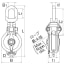 Dimensions of Asano Metal Industry 100 mm Daruma Snatch-Style BlockType PB with Dual Bushings - V Goove Sheave