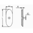diagram of Martyr Pointed Oval Bolt-On Hull Anode - Aluminum