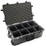 showing optional padded dividers of Pelican Pelican 1650 Case with Wheels - 5,400 Cu In