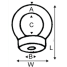 diagram of Wichard Eye Nut - UNC Thread Versions