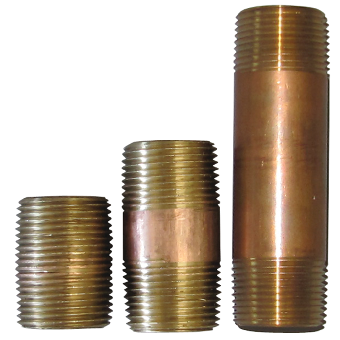 1/8 Inch Red Brass NPT Steel Nipples Midland Metals Fisheries Supply