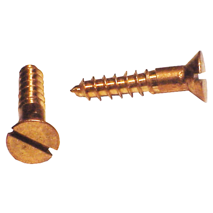 WOOD SCREW BRASS 4 X 1/2" SLOTTED FLAT HEAD PACK OF 50 