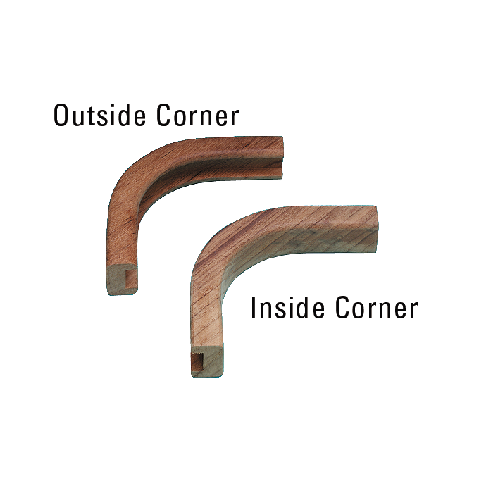 Teak Inside and Outside Corner Bulkhead Molding